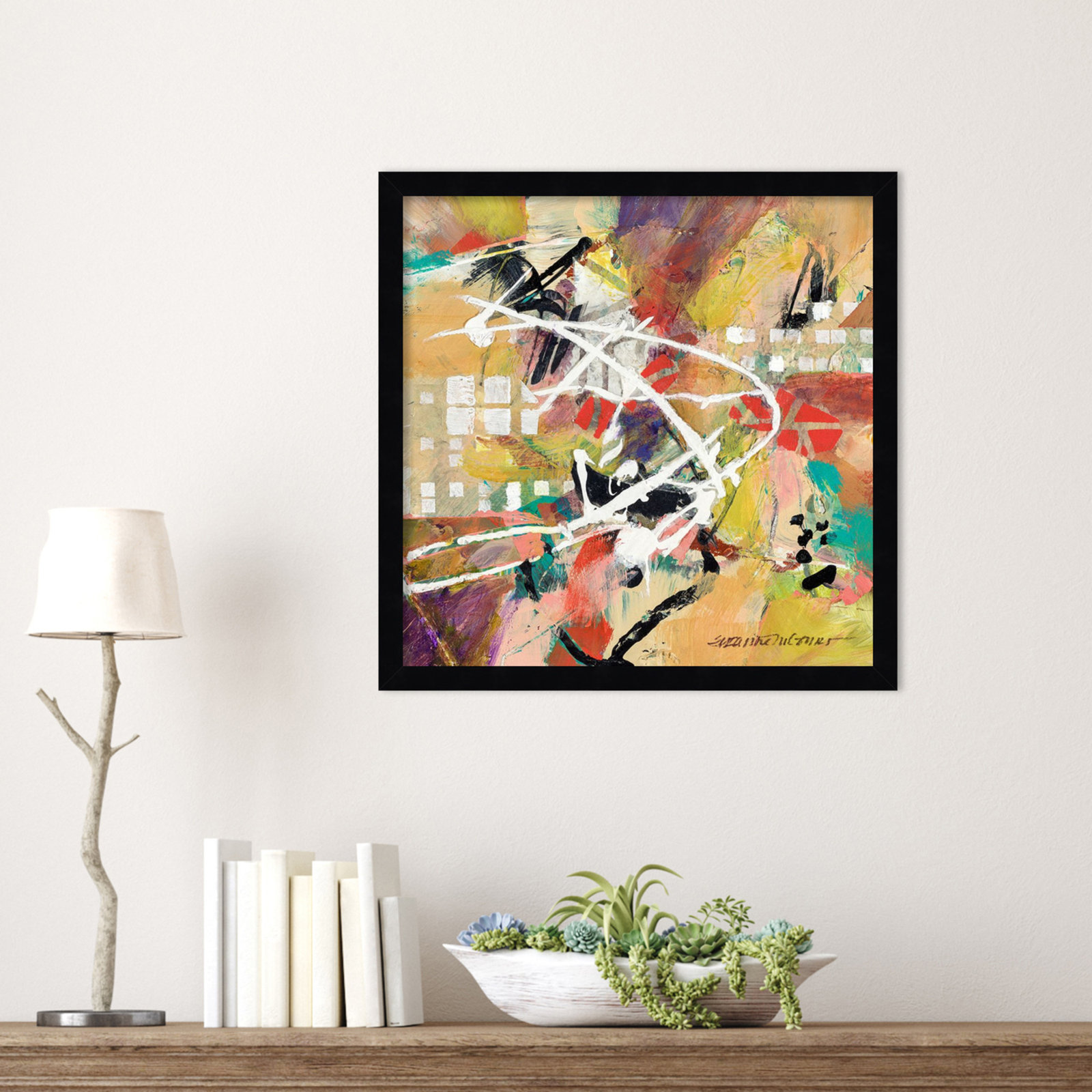Sutter "Boogie" Print by Suzanne McCourt, 17" H x 17" W, Black