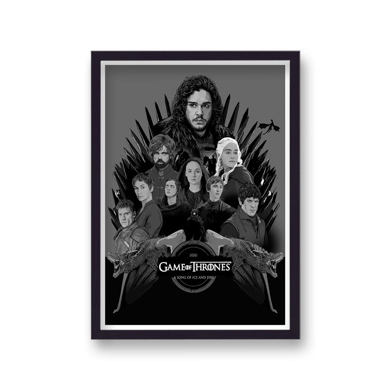 Game Of Thrones A Song Of Ice And Fire Reimagined TV Poster - Single Picture Frame Print