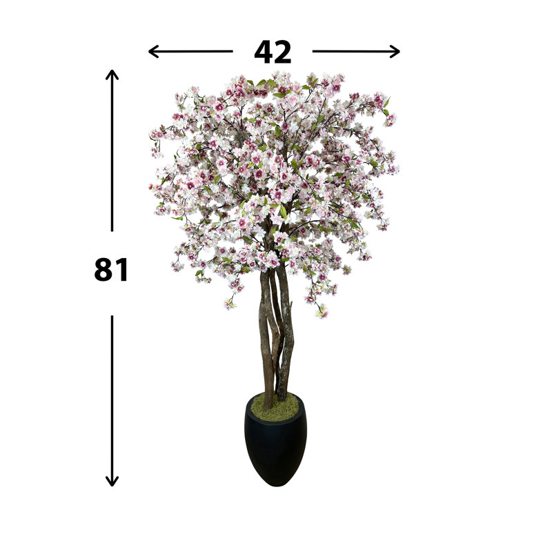 6.5' Faux Cherry Blossom Tree in Fiberstone Pot