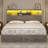 Farmhouse Wood Bed Frame with Bookcase Storage Headboard, 5 Drawers & LED Lights, Grey Wooden Platform Bed with Charging Station, Barn Door Design, No Box Spring Needed-400860235-370782390