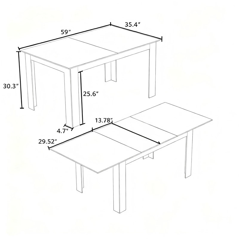 Gimora Extendable Dining Table, Light Wood