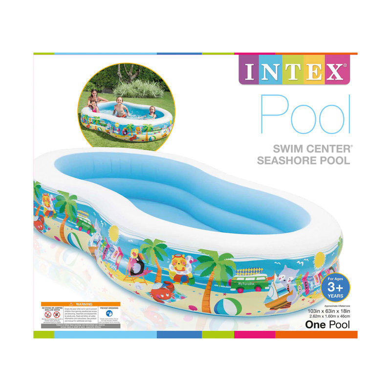 Intex 8.5ft Blue and White Inflatable Kiddie Pool