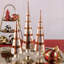 Sapins de table en verre à carreaux de Noël, ensemble de 3-1991745434