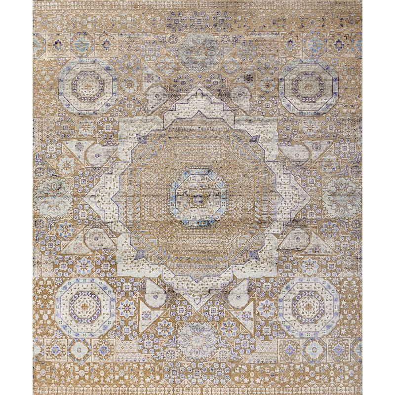 Geometric Area Rug in Camel, Rectangle 8' x 10'