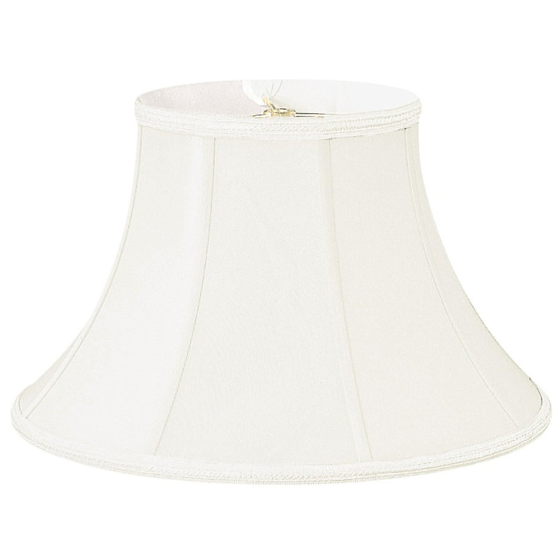 Abat-jour cloche en soie / shantung (araignée), Blanc / blanc cassé, H 10,5 po x l 16 po x P 16 po
