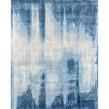 High-Quality Hand-Knotted Blue And Light Blue Area Rug