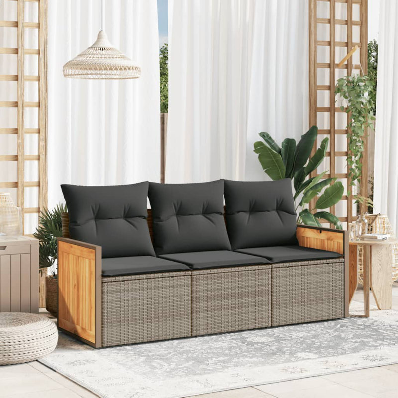  Ensemble de canapé de jardin gris