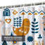 Rideau de douche à 12 crochets Folk Art-126640914