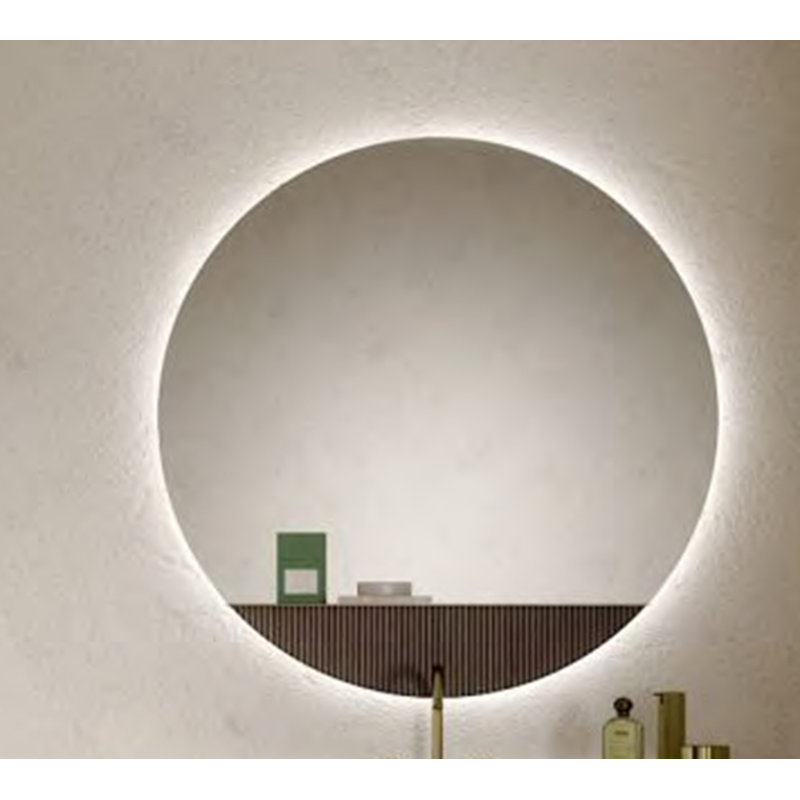 Round Copper-free Silver Glass Led Mirror