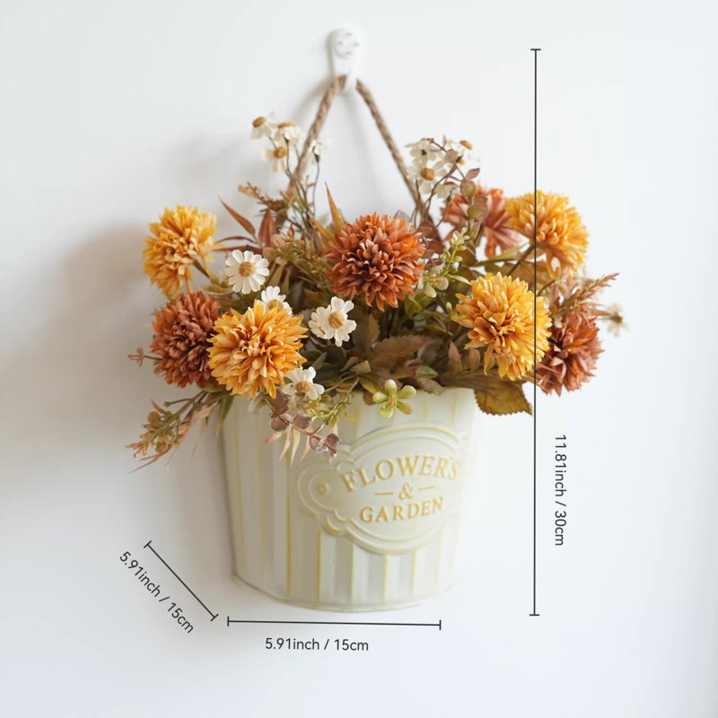 Couronne de linteau artificielle à fleurs séchées