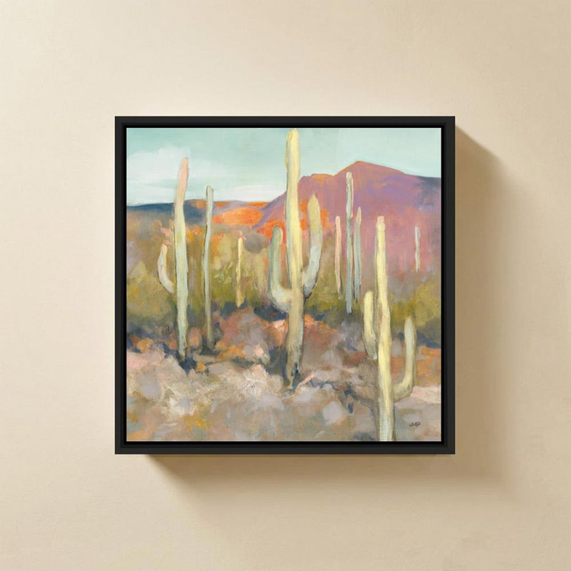 High Desert I par Julia Purinton - Impression sur toile, H 24 po x l 24 po, Cadre flottant biseauté, Noir