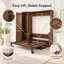 Lit escamotable Foldavere Queen en bois de noyer avec armoire réversible, lit mural pliable avec tablette de bureau de 160 cm, 2 prises de courant et 2 ports USB, vérins à gaz de 1000 N, capacité de charge de 227 kg