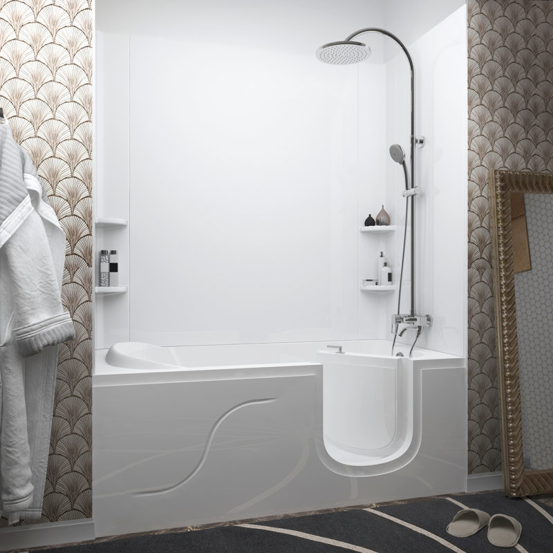 Stream 59.6'' x 30'' Walk-in Whirlpool Bathtub, Right