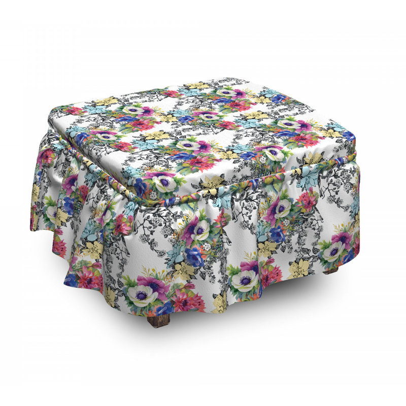 Housse pour repose-pieds botanique motif
