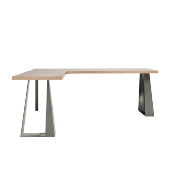 Brown+Black Rectangular Solid Wood desk