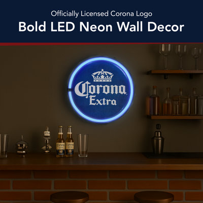 Trinx Corona Extra Beer LED Neon Light Sign Wall Decor - 12" x 12" x 1.5"