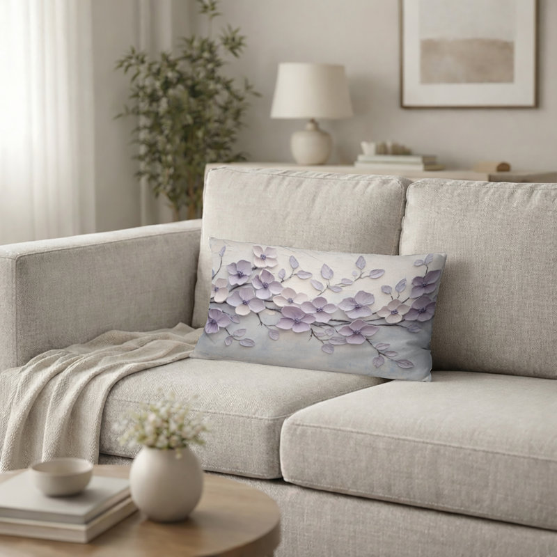 Coussin décoratif lilas Melody I - lilas mauve, H 12 po x l 20 po