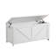 Banc de rangement pour hall d'entrée rétro avec plateau rabattable-1066027204