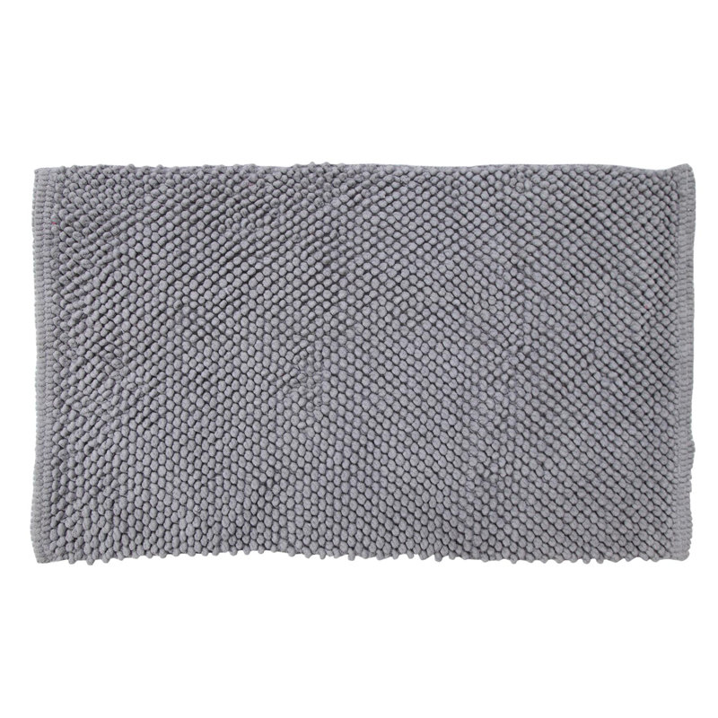 Anicette Cotton Blend Non-Slip Bath Rug, Silver