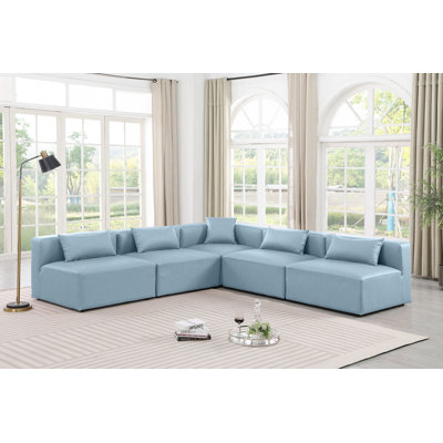 Canapé modulaire en similicuir 5 pièces Ivion