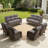 10 - Person Outdoor Wicker Furniture Conversation Patio Set With Plush 6" Cushions, All-Weather Comfort-1832225037-1832225035