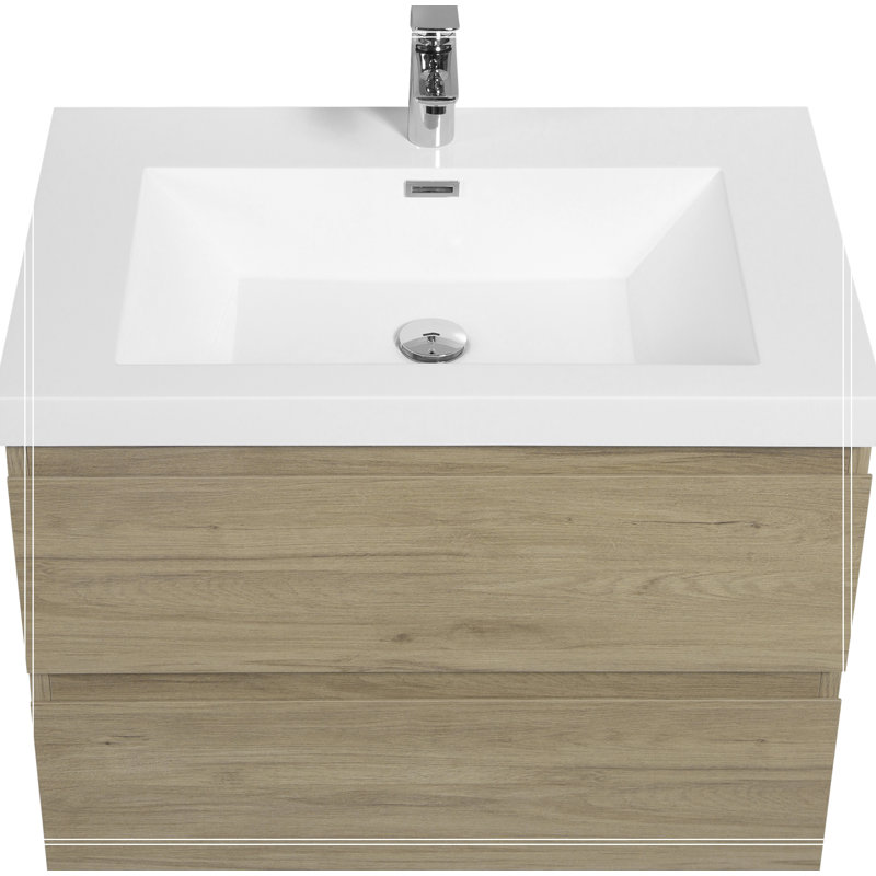 Meuble-lavabo mural 30 po avec lavabo, meuble-lavabo mural moderne