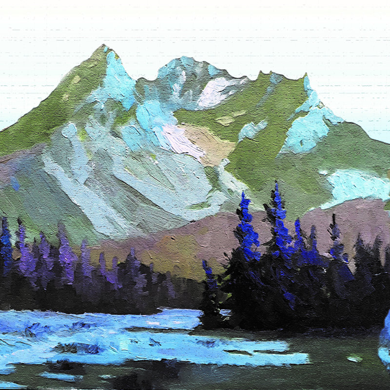 Bordure de papier peint à peindre L 15 pi x l 7 po Amarelis Mountain Range