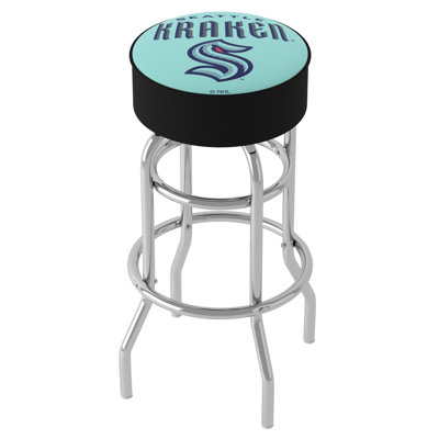 Swivel Upholstered Counter Stool with Steel Frame
