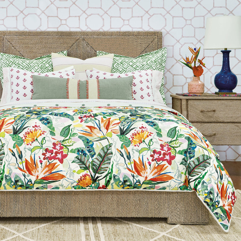 Varenna Botanical Button-Tufted Comforter, King Comforter