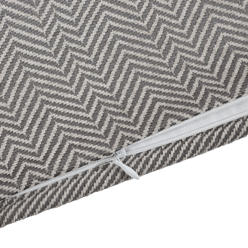 Taie décorative européenne en chenille tissée à chevrons 27 x 27 pouces, Taupe