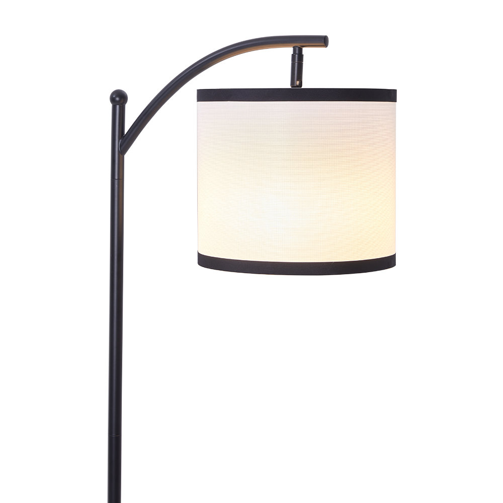 148cm Polished Torchiere Floor Lamp with USB and Outlet
