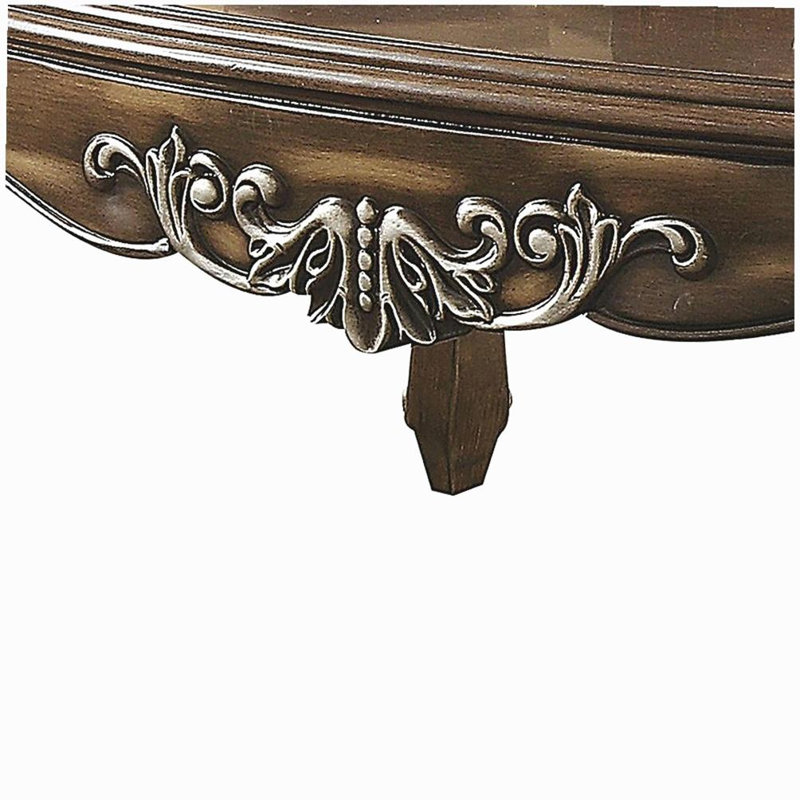 Table basse antique avec pieds Queen Anne