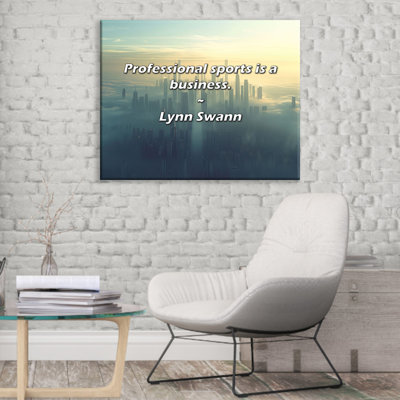 Citation artistique «Le sport professionnel est une entreprise». Toile tendue par Lynn Swann