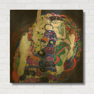 «La Vierge» par Gustav Klimt, art mural en métal doré, 36 po x 36 po