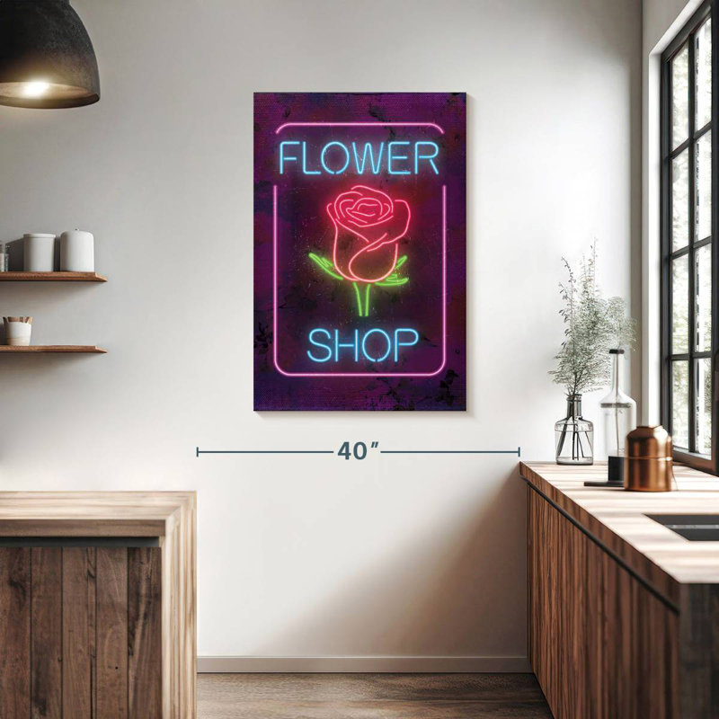 Kema Rose Flower Wall Sign, 39" H x 26" W
