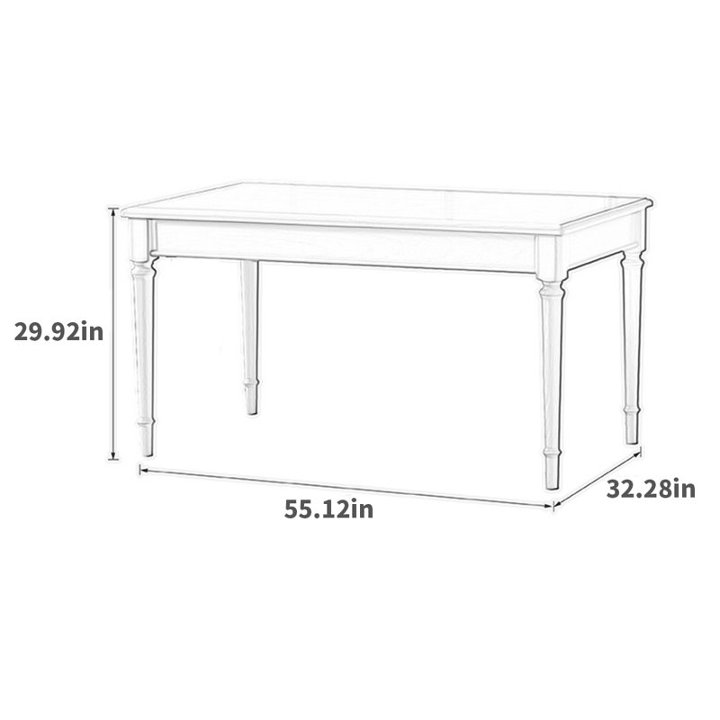 Table de salle à manger rectangulaire Lucella L 55,12 po x l 32,28 po