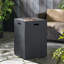 19.5" Outdoor 30,000 BTU Propane Fire Pit, Tank Inside, Brushed Black