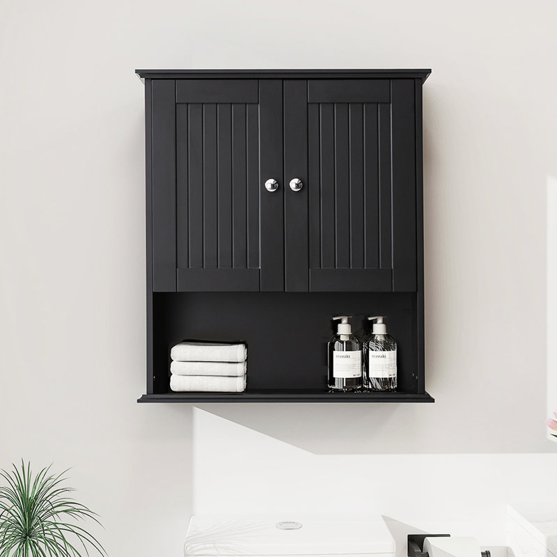 Black Wall Mounted Toilet Above Storage Cabinet For Bathroom, Build, Quiet Soft-Close, Multiple Areas, Fits Bedrooms, 31 Lb Weight Organized Compartments, Laundry Rooms,