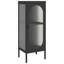 Buffet moderne noir - armoire de rangement en acier et verre de 15,7 po de hauteur, 41,3 po