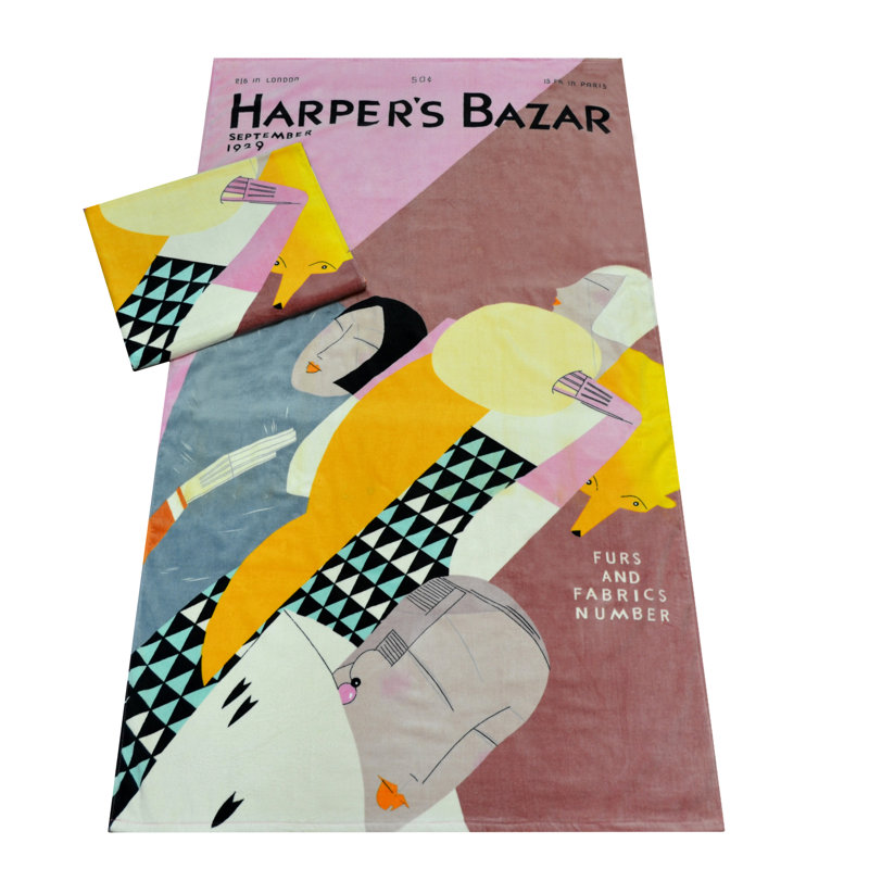 Harper's Bazaar Cotton Midweight Beach Towel