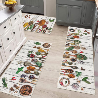 Tapis de cuisine antidérapants lavables (ensemble de 3)