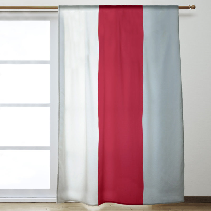 Mississippi Rebellion Room Darkening Curtains, White/Red/Silver