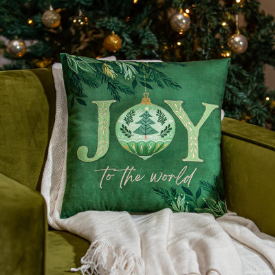 Joy To The World Square Throw Pillow, 16"