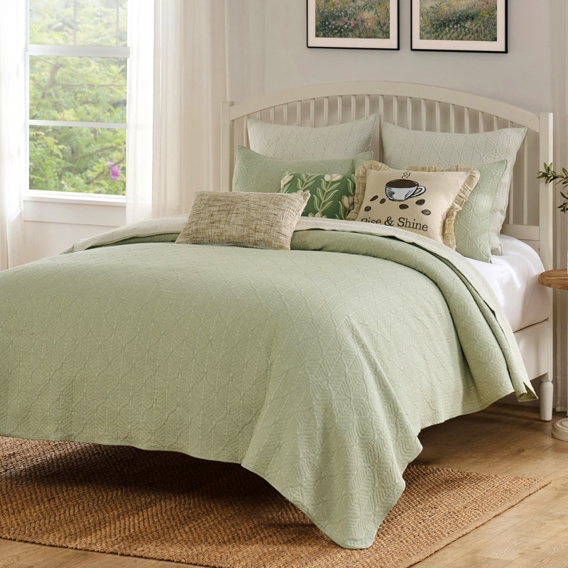 Ensemble de couvre-lit en coton Harper, King, Sage