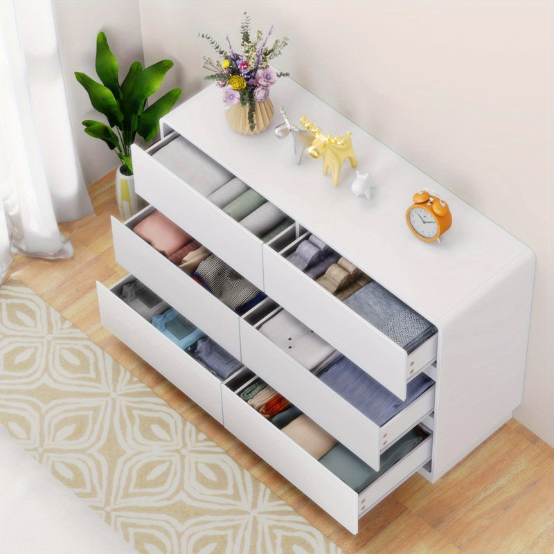 Commode 6 tiroirs Modern, Blanc