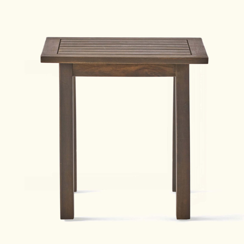 Stylish Slatted Acacia Wood Outdoor Accent Table, Perfect For Patio And Poolside Use, Durable And Elegant