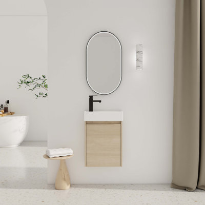Ensemble de meuble-lavabo simple 8,90 po avec plateau en bois manufacturé Lehana