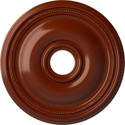 Endurathane Bradford Ceiling Medallion, 18 1/8"OD x 3 3/4"ID x 1 1/8"P (Fits Canopies up to 4 3/8"), Hand-Painted Firebrick Finish