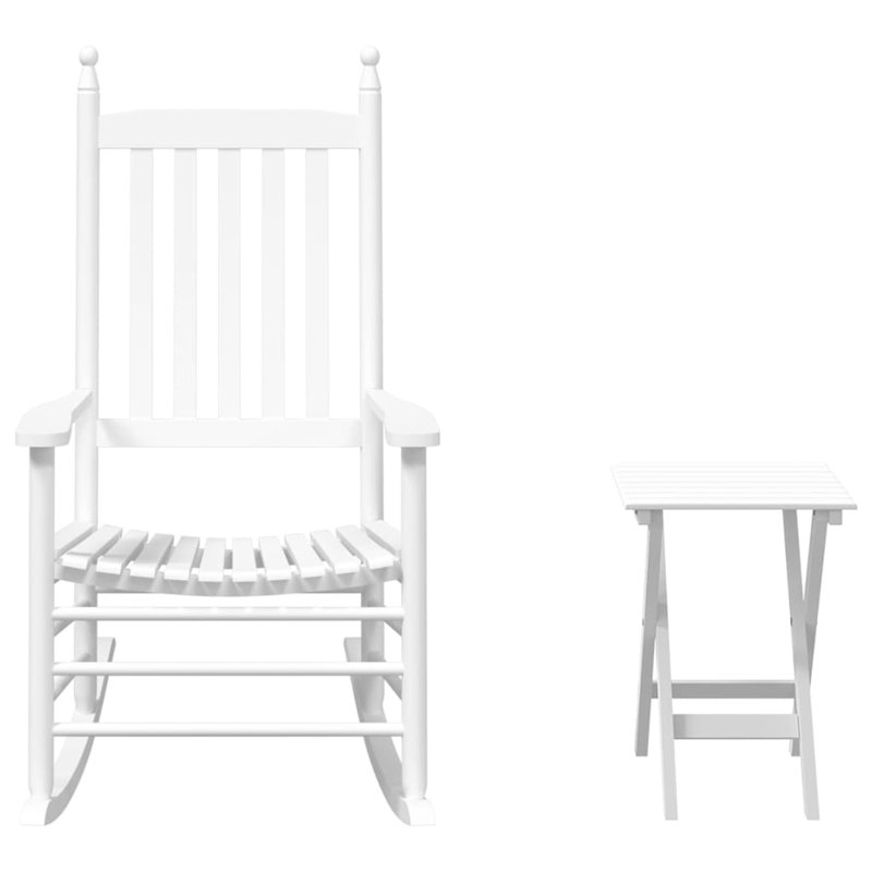 Porras Solid Wood Rocking Chair, white