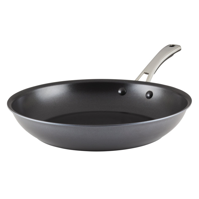 12.5-Inch Black Aluminum Nonstick Frying Pan with Ceramic Coating
